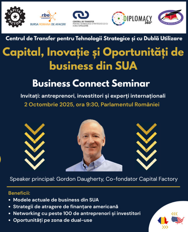 Business Connect Seminar – Capital, Inovație și Oportunități de Business din SUA: Bucuresti, 2 Octombrie 2025
